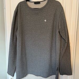 Gray Long Sleeve Sweatshirt with Cross Logo